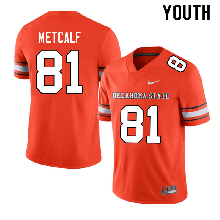Youth #81 Dillon Metcalf Oklahoma State Cowboys College Football Jerseys Sale-Alternate